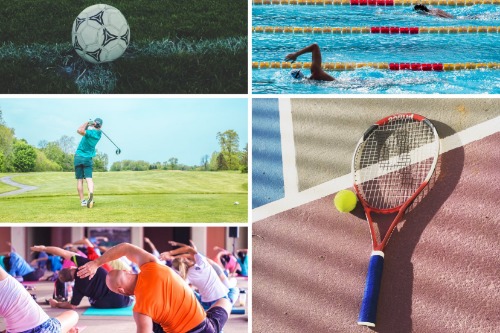 Collage verschillende sportactiviteiten 
